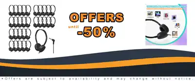 Kids Headphones Bulk 60 Pack Classroom Durable Wired Earphones
