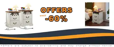 18-Inch Farmhouse Nightstand Set of 2 with Charging Station