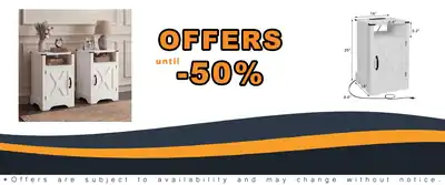 Farmhouse Nightstand Set of 2 with Charging Station