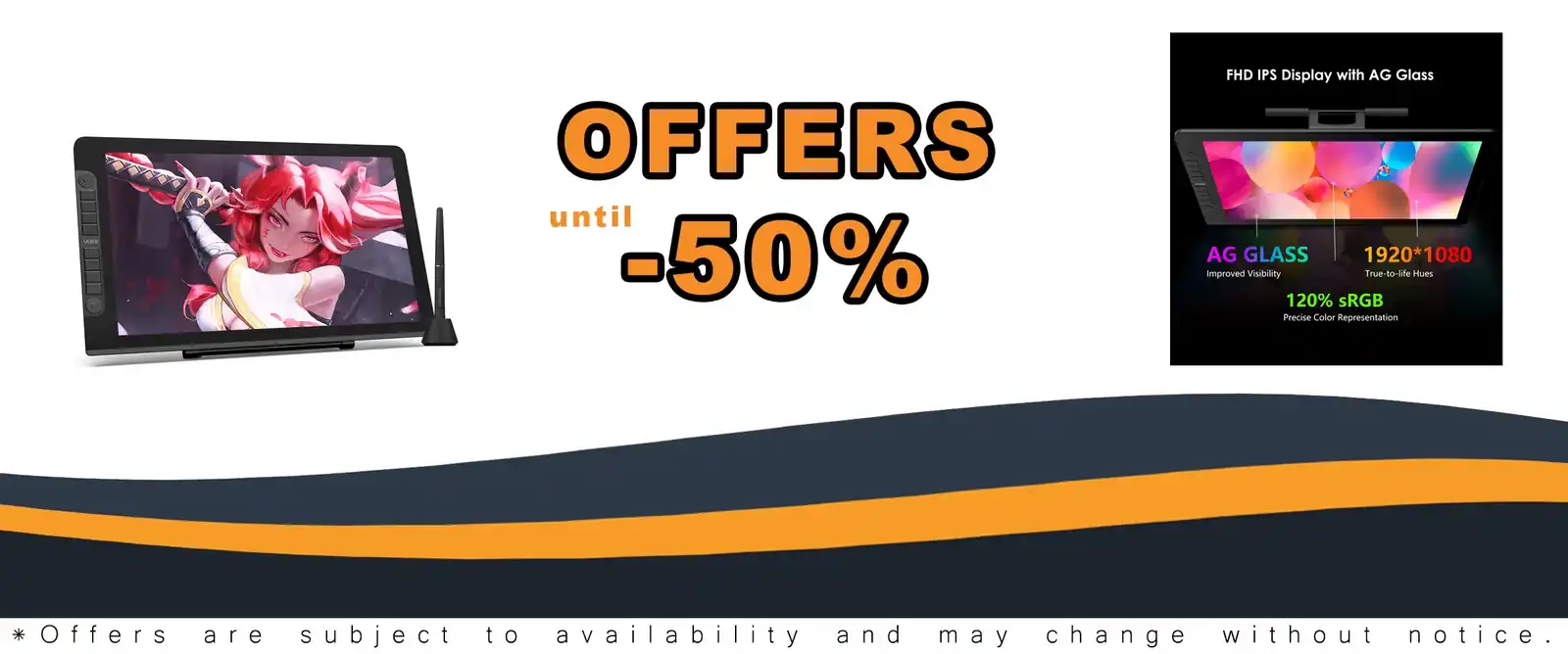 21.5 inch VEIKK drawing tablet with screen 120% sRGB, 92% NTSC